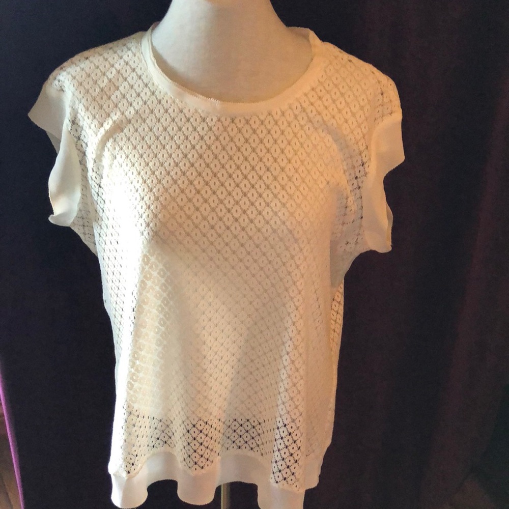NWOT see through lace layering top